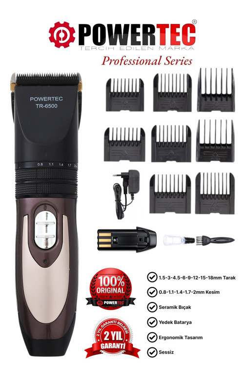 TR-6500 Saç Sakal Tıraş Makinesi Yedek Bataryalı Şarjlı