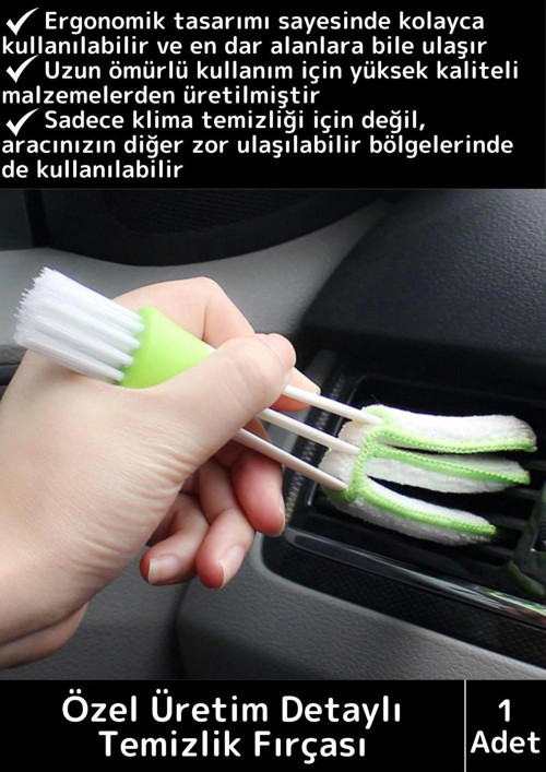 Premium Zor Dar Hassas Yerleri Temizleyen Elektronik&Otomobil Araç Klima İç Detay Temizleme Fırçası