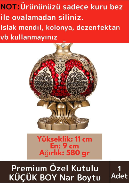Premium Özel Kutulu Antik Sarı Canlılık Pozitiflik Bereket Karınca Duası Nar Boytu Dekoratif Biblo