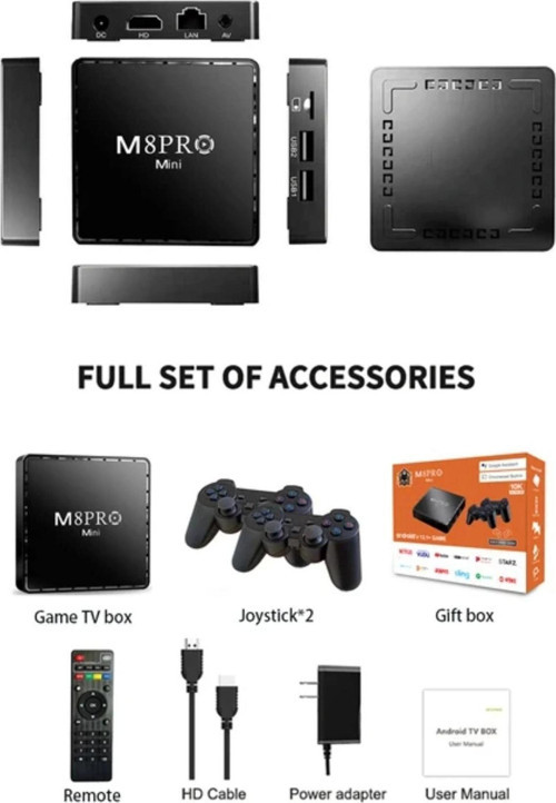 Özel Seri 2.4G 10K ultra HD 64 GB TV BOX + GAMEBOX android 12.1 TV + Oyun Konsolu 2in1