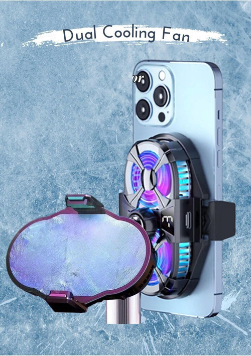 Telefon Soğutucu Çift Fanlı 3 Hız Kademeli RGB Işıklı IPhone11 / Pro /Promax Uyumlu