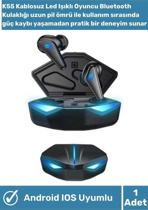 E Sports Oyuncu Kulaklığı Dokunmatik Bluetooth K55