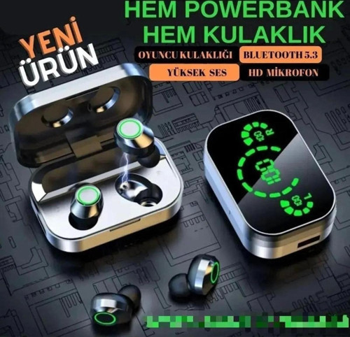 Güçlendirilmiş YD3 Bluetooth kulaklık anc/Enc özellikli powerbank özellikli aynali