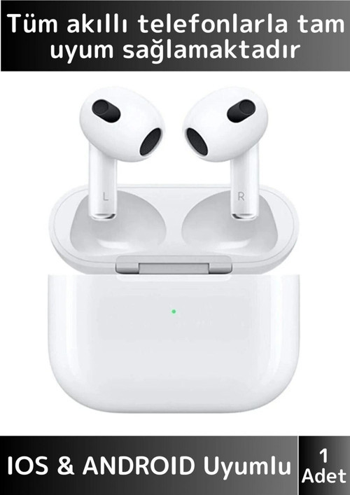 Premium iPhone 16 Tam Uyumlu Dokunmatik 3. Nesil Kulak İçi Bluetooth Kulaklık