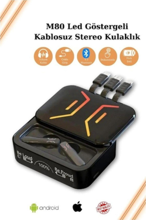 SAMSUNG Bütün Modellere Uyumlu M80 Powerbank ve Anc özellikli bluetooth kulaklık