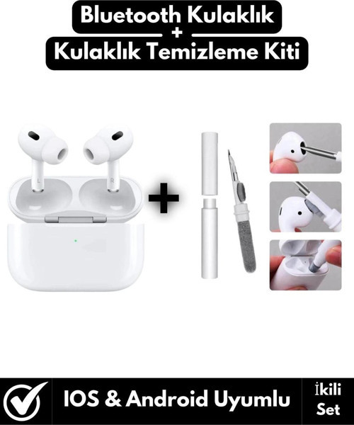 IPhone11 / Pro /Promax Uyumlu Bluetooth V5 Kulak İçi Kulaklık+Kulaklık Temizleme Seti