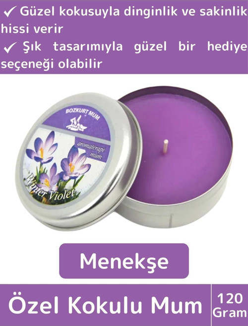 Premium Özel Metal Kutulu Arınma Huzur Meditasyon Yoga Esans Dekoratif Mum Oda Kokusu 120 Gram