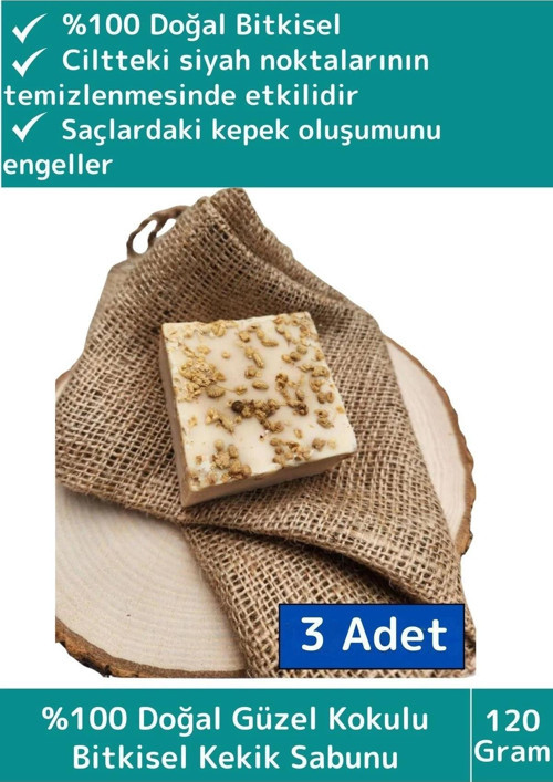Özel %100 Doğal Bitkisel Güzel Kokulu El Yüz Saç Vücut Cilt Orijinal Kekik Sabunu 120 Gram 3 Adet