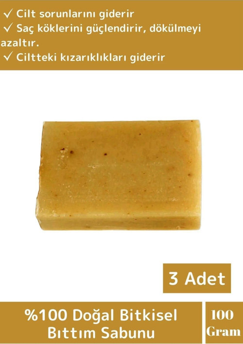 Özel Üretim %100 Doğal Saç Dökülmesine Karşı Etkili Tüm Vücut İçin Uygun Bıttım Sabunu 3 Adet