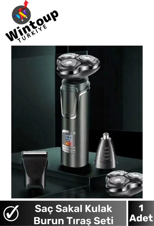 3in1 Tıraş Makinesi Dijital Göstergeli 3 Başlıklı Tıraş Makinesi Erkek Bakım