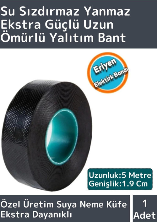 Premium Seri Yanmaz Su Geçirmez Ekstra Güçlü Yapışkanlı Kendinden Eriyen Kauçuk Yalıtım Bandı 1 Adet