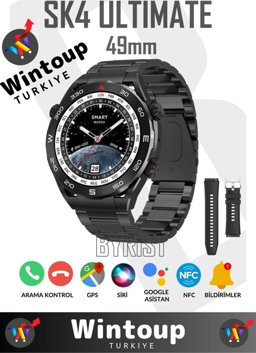 Poco&Oppo Uyumlu Watch Classic Sk4 49mm 1.45' Tam Ekran Gps/nfc/sesli Asistan Akıllı Saat