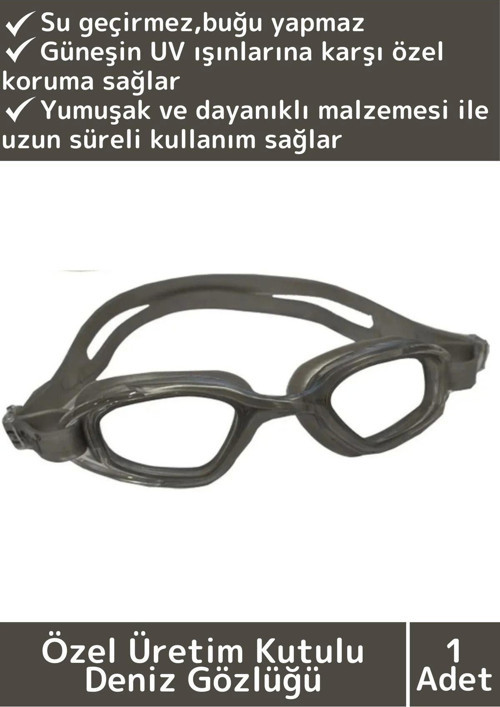 Premium Seri Ayarlanabilir Kayış Su Geçirmez UV Koruma Silikon Plastik Antifog Kutulu Deniz Gözlüğü
