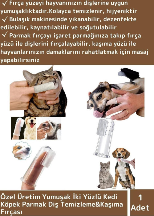 Özel Üretim Yüksek Kaliteli Yumuşak Kedi Köpek Çift Yüzlü Ağız Bakım Diş Fırçası Diş Kaşıma Fırçası