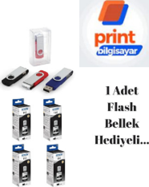 Epson 110 / M3180 Siyah Orjinal Mürekkep 4'LÜ Avantaj Paket Flash Usb Bellek Hediyeli
