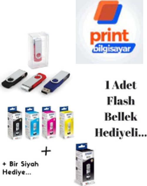 Epson 103 / L3150 Orjinal Mürekkep Takımı +1 Siyah Hediyeli Flash Usb Bellek Hediyeli
