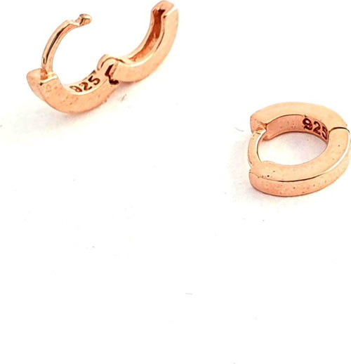925ayar Gümüş Üzerine Rose Altın Kaplama Tragus Kıkırdak Minimal Tek Halka Küpe