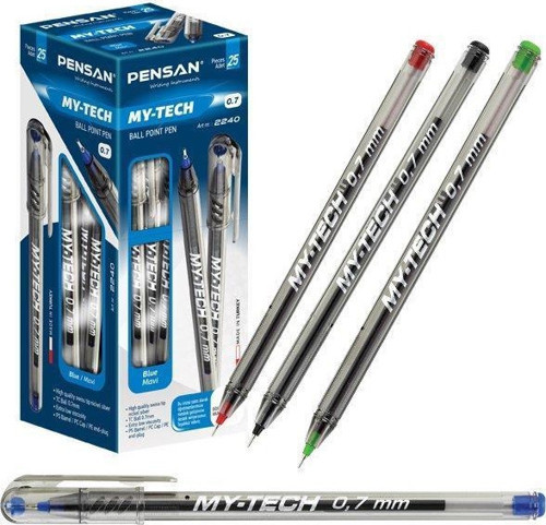 My Tech 0.7mm İğne Uç Mavi 25li Tükenmez Kalem 2240