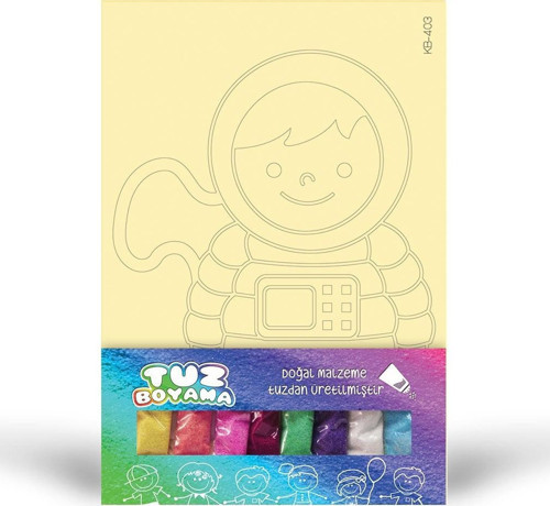 Astronot Çocuk Tuz Boyama Oyunu, Eğitici Aktivite, Kum Boyama Oyunu