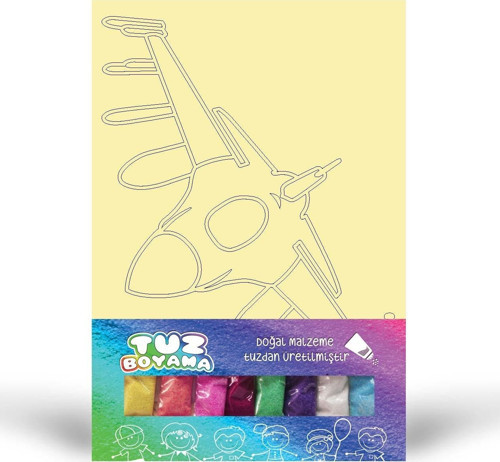 Uçak-2 Tuz Boyama Oyunu, Eğitici Aktivite, Kum Boyama Oyunu