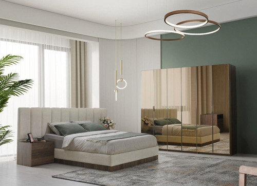 MANHATTAN YATAK ODASI-MDF-BAROK-6 KAPAKLI VE CAMLI-LUX TAKIM-TRAVERSLİ