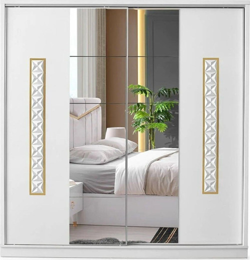 Palermo Gardırop-beyaz-207x60x215cm-sürgülü Aynalı Kapak