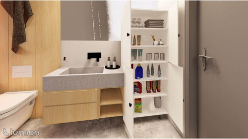 Firan %100 Mdf 6 Raflı Çok Amaçlı Mutfak Banyo Ayakkabılık Dolabı 50 Cm