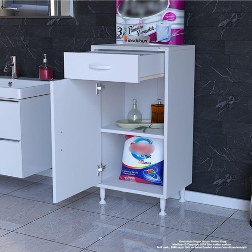 Emir 35 X 88 X 32,5 Cm Kapaklı Ve Çekmeceli Çok Amaçlı Banyo&Mutfak Dolabı