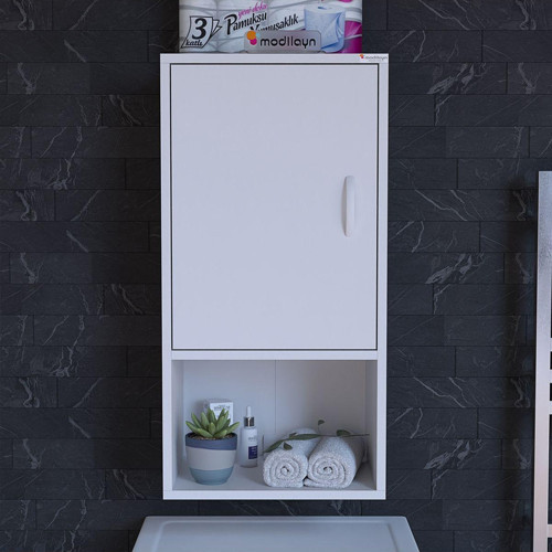 Şile 50 X 85 X 32,5 Cm Makine Üstü Asma Dolap, Çok Fonksiyonlu Banyo Dolabı
