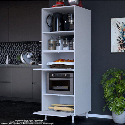Silva Loya 2 Kapak 59,6 X 194,6 X 56 Cm Mini Midi Mikrodalga Fırın Dolabı