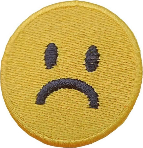 Ütü Ile Yapışan Üzgün Emoji Yama Arma Patch 5 Cm