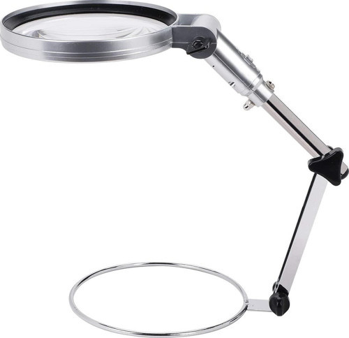 Katlanabilir LED Işıklı Masaüstü Büyüteç 2X 130mm Büyük Boy