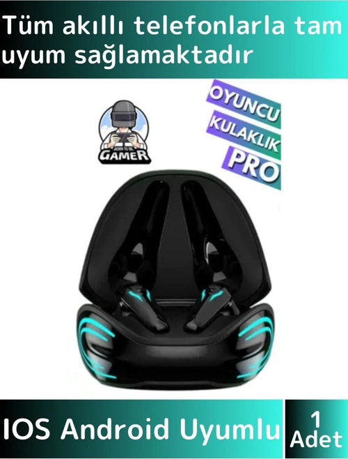 iPhone 16 Tam Uyumlu ANC ENC Gamer Kulak İçi Bluetooth Oyuncu Kulaklığı