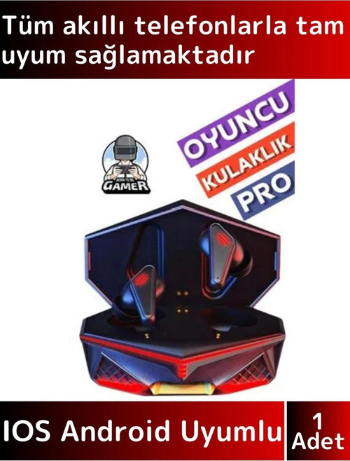 Premium iPhone 16 Tam Uyumlu Metal Kasa Led Işıklı ANC Gamer Kulak İçi Bluetooth Oyuncu Kulaklığı