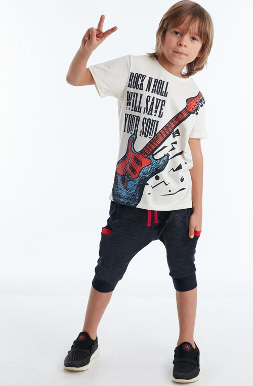 Rock Soul Erkek Çocuk T-shirt Kapri Şort Takım