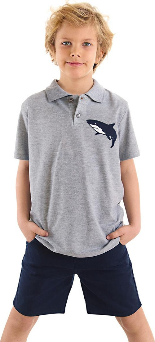 Shark Erkek Çocuk Yazlık Polo Yaka T-shirt Gabardin Şort Takım