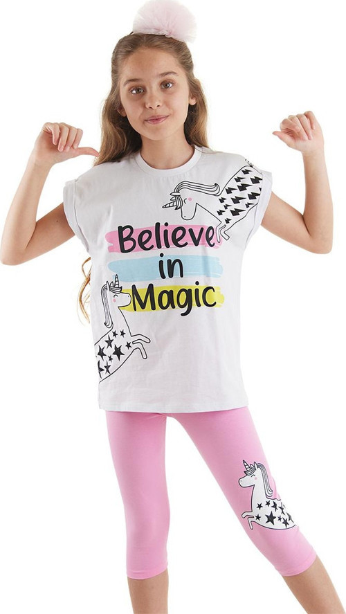 Believe in Magic Kız Çocuk Yazlık T-Shirt Tayt Takım