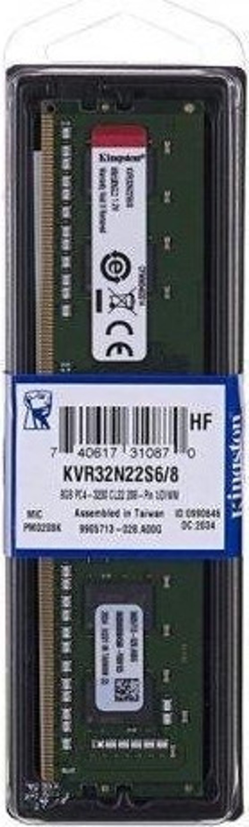 8GB 3200MHz DDR4 CL22 PC Ram KVR32N22S6-8 Pc Bellek