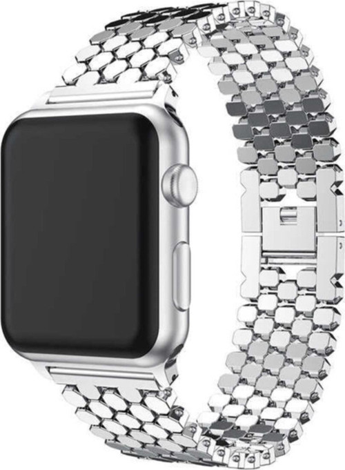 Apple Watch Uyumlu 38 MM Bal Peteği Tasarımlı Kordon - Gri