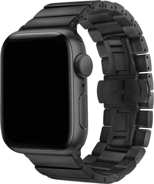 Apple Watch Uyumlu 40mm Metal Katlamalı Kordon - Siyah