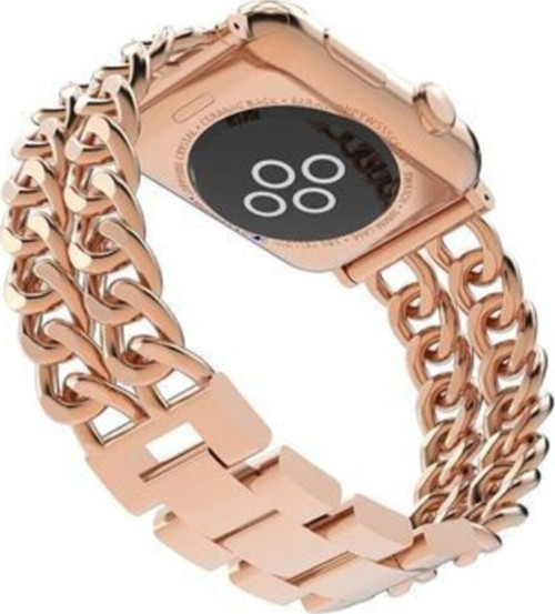 Apple Watch Uyumlu 40mm Zincir Halkalı Metal Kordon - Rose Gold