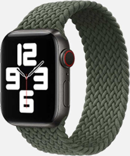 Apple Watch Uyumlu 42MM Hasır Örgü Tasarımlı Large Kordon - Yeşil