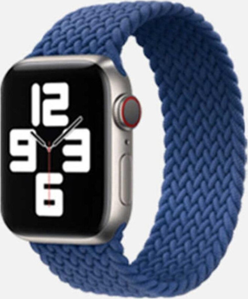 Apple Watch Uyumlu 42MM Hasır Örgü Tasarımlı Medium Kordon - Mavi