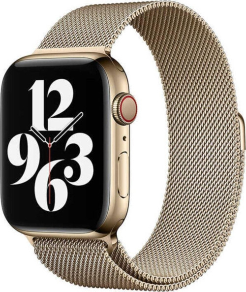 Apple Watch Uyumlu 42MM Metal Tasarım Mıknatıslı Kordon - Gold