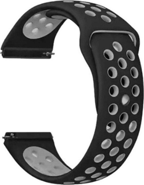 Huawei Honor Magic 2 Uyumlu 46mm Silikon Kordon - Siyah-Gri