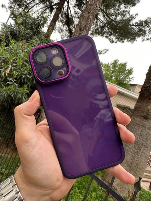 Apple Iphone 12 Pro Sert Parlak Kamera Ve Darbe Korumalı Arkası Renkli Şeffaf Berry Kılıf