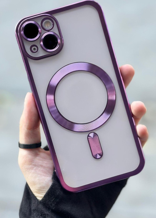 iPhone 13 Kamera Korumalı Sararmaz Silikon Parlak Magsafe Destekli Modern Cetro Kılıf