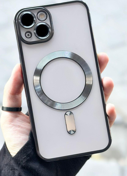 iPhone 14 Kamera Korumalı Sararmaz Silikon Parlak Magsafe Destekli Modern Cetro Kılıf