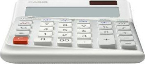 DE-12E-WE Beyaz 12 Hane Masa Üstü Ergonomik Tuşlu Hesap Makinesi