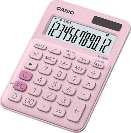 MS-20UC-PK 12 Hane Açık Pembe Masa Üstü Hesap Makinesi